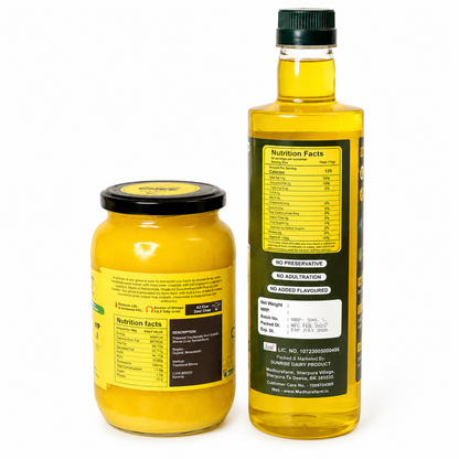 Buy 1L A2 Bilona Ghee & 1L Wood Pressed Black Sesame Oil