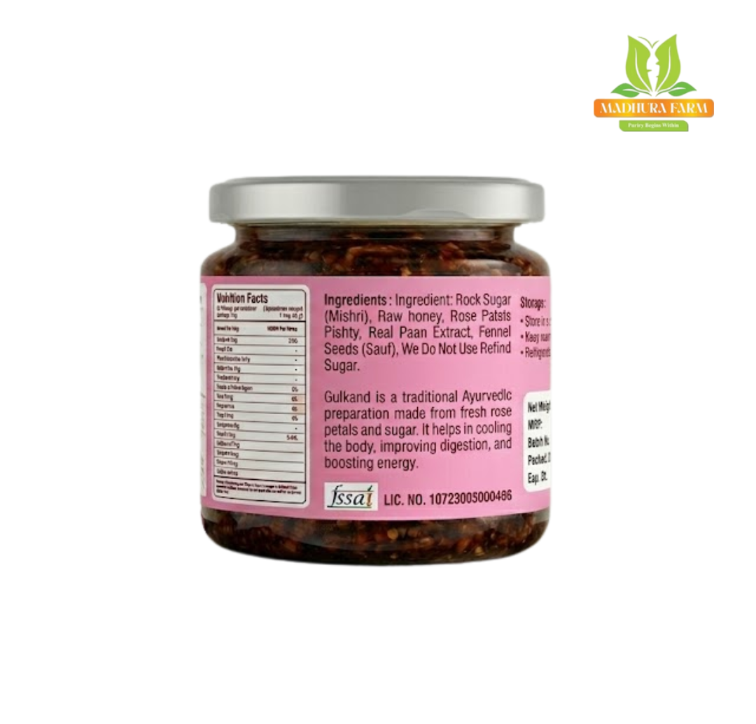 Madhura Farm Premium Gulkand – Made with Mishri & Raw Honey 450g