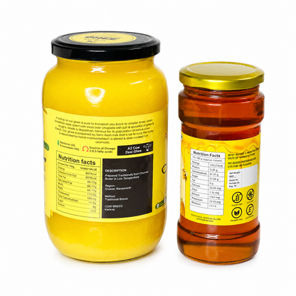 Buy 1L A2 Bilona Ghee & 500g Wild Forest Honey