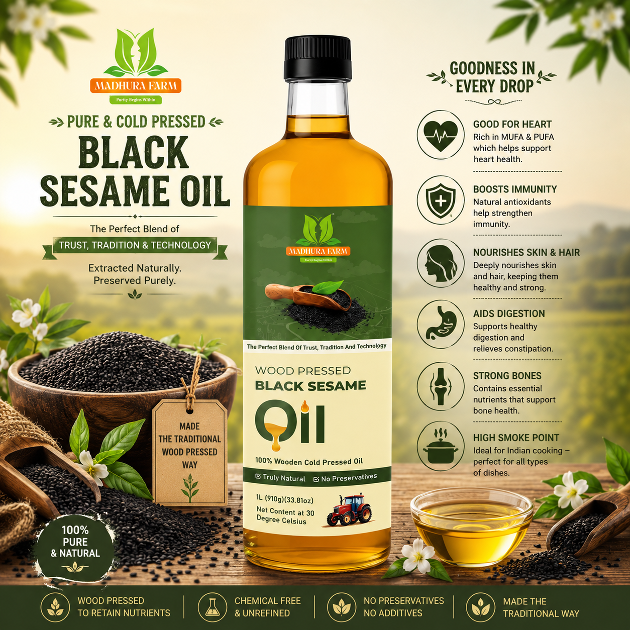 Pure & Cold Pressed Sesame Oil