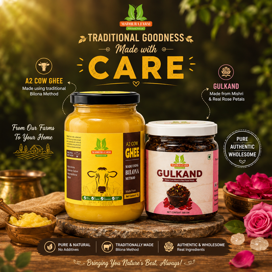 Get 450g Premium Gulkand FREE with 2L Pure Bilona Ghee!