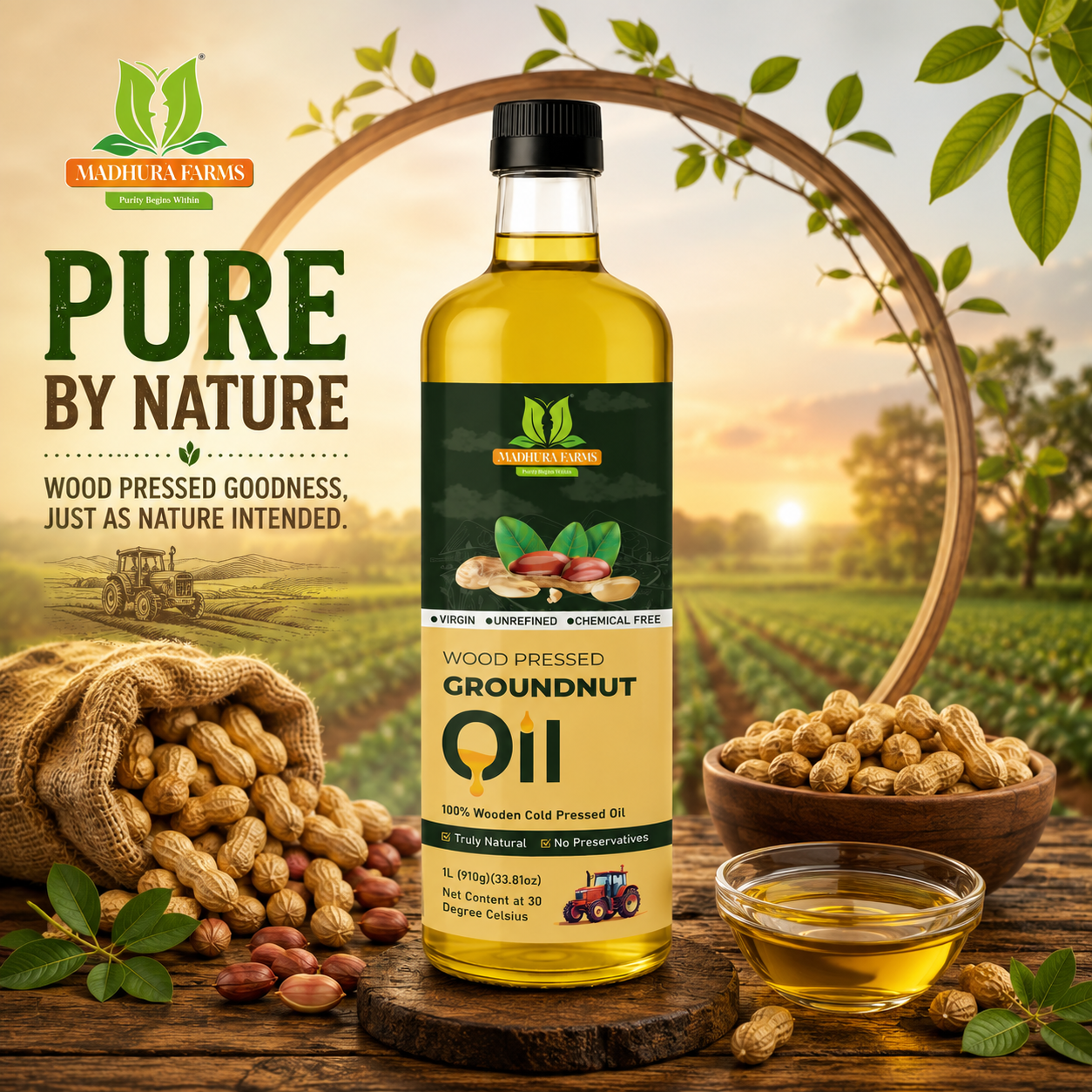Wood Pressed Groundnut Oil