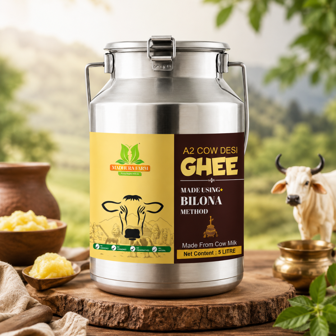 A2 Bilona Ghee 5L – Madhura Farm