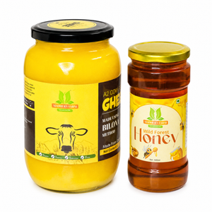 Buy 1L A2 Bilona Ghee & 500g Wild Forest Honey