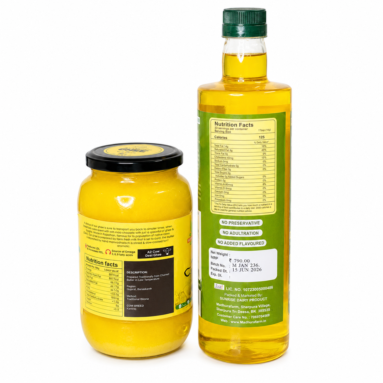 1L A2 Bilona Ghee + 1L Wood Pressed Groundnut Oil
